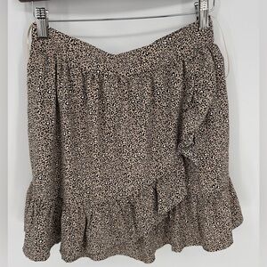 Altar'd State Zadie Animal Print Mini Ruffle Skirt